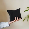 Pure Black Makeup Bag Women's Portable Cosmetic Lipstick Storage Bag Zipper Single Layer Canvas Bag Commuter Toiletry Bag Ins 1