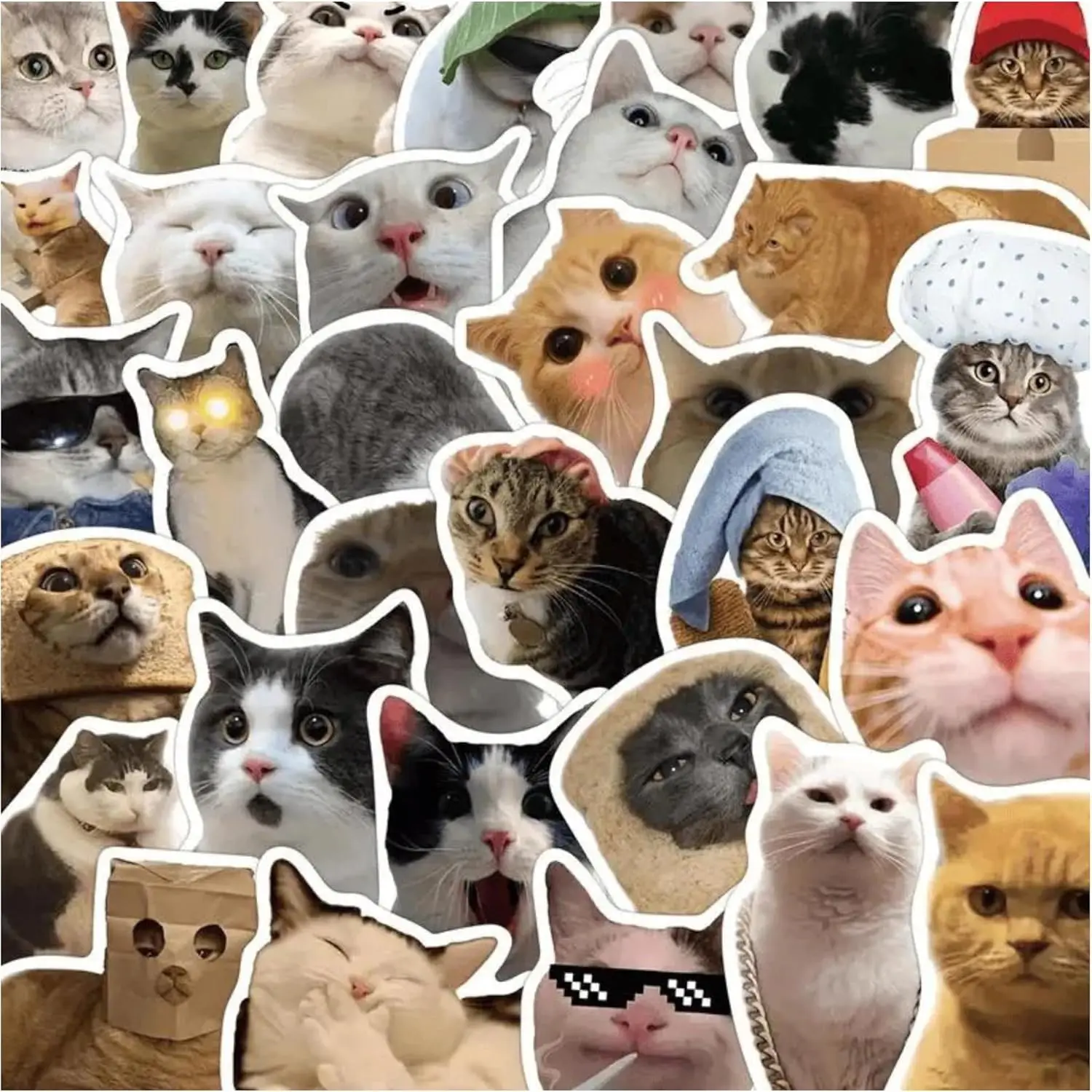 100-500 Stück lustige Katzen-Aufkleber, Cartoon-PVC, wasserdicht, Katzen-Aufkleber, Schreibwaren, Scrapbooking, Dekoration für Schule, Kinder, Laptop, Telefon – Detail 12