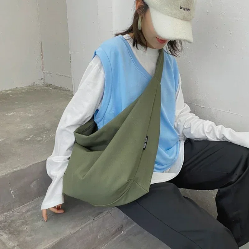 2026 New Canvas Totes Bags Women Casual Wild Ladies Handbags Solid Color Shoulder Women Bag Simple Female Messenger Bag Purses