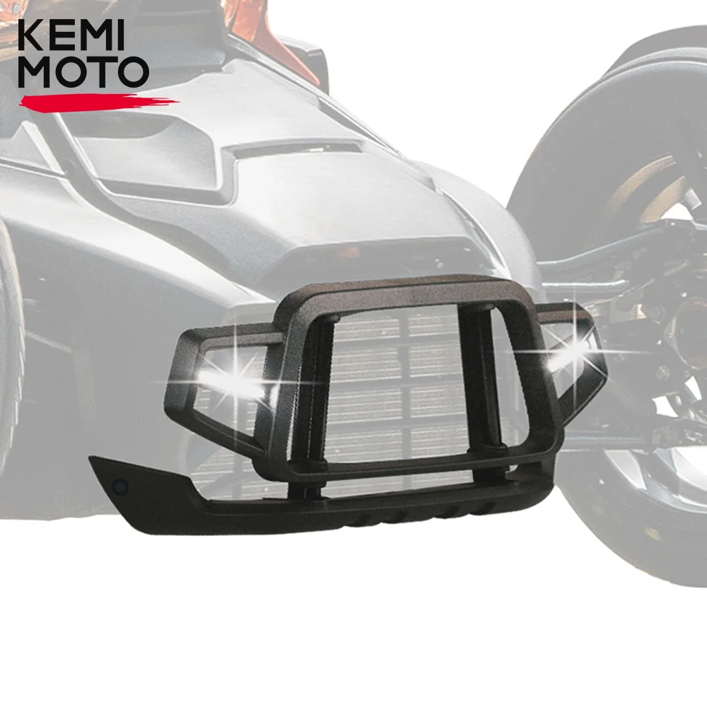 KEMIMOTO Front Bumper Guard Vehicle Protect for Can-Am Ryker 600 900 Sport Rally Edition 2019-2023 LED Accent Lights 219401108