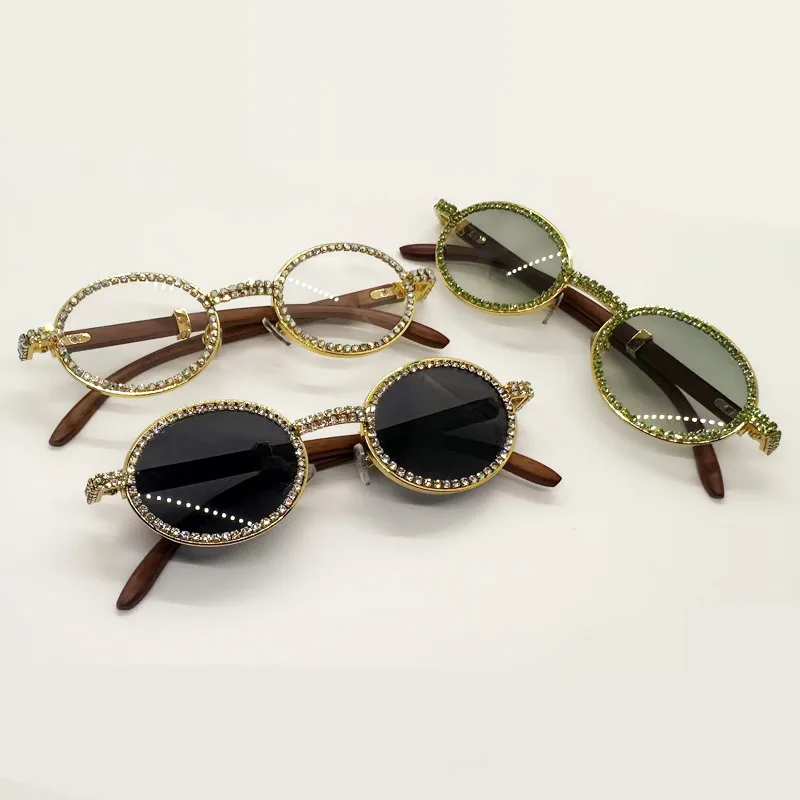 Diamant-Sonnenbrille mit ovalem Rahmen für Damen, hochwertige, glänzende, personalisierte Outdoor-Modebrille – Detail 2