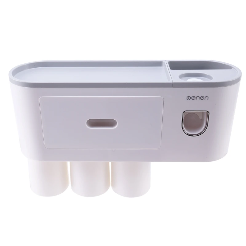 

Многофункциональный настенный держатель для зубных щёток AT14, автоматическая выжималка для зубной пасты, с выдвижным ящиком