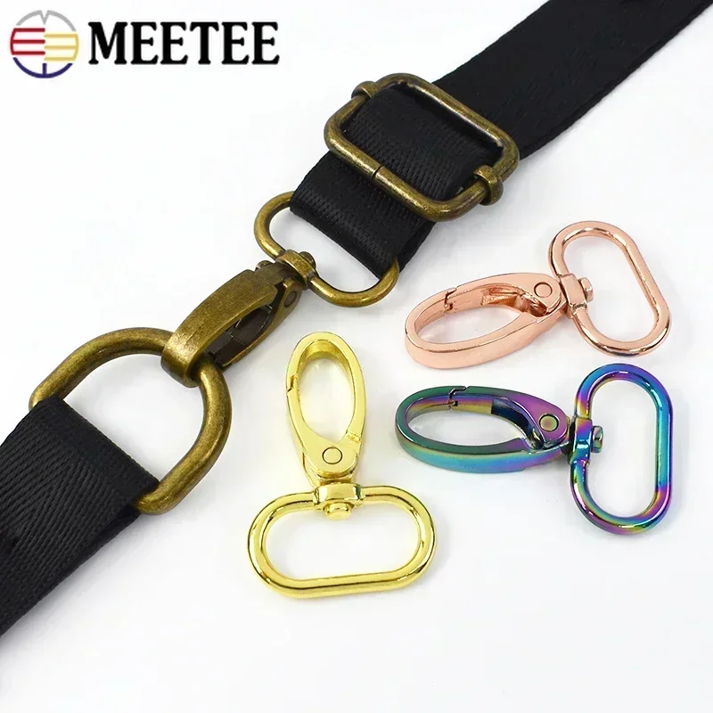 Meetee 10Pcs 16-38mm Bag Strap Hook Buckle Metal Swivel Lobster