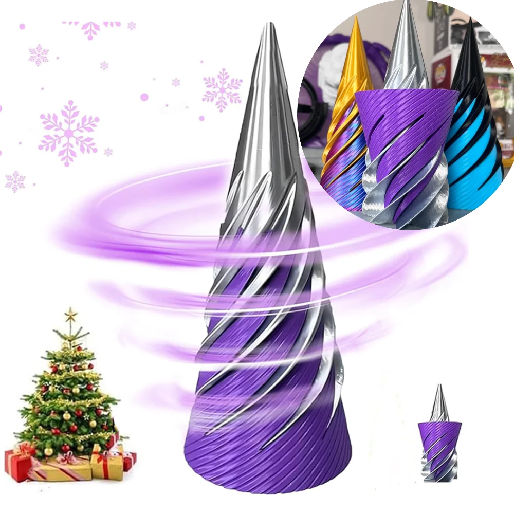 3D Printed Spiral Cone Toy Impossible Pyramid Passthrough Sculpture Pass Through Pyramid Fidget Toy Gifts Kids Adults 3d printed toy pyramid toy fidget toys