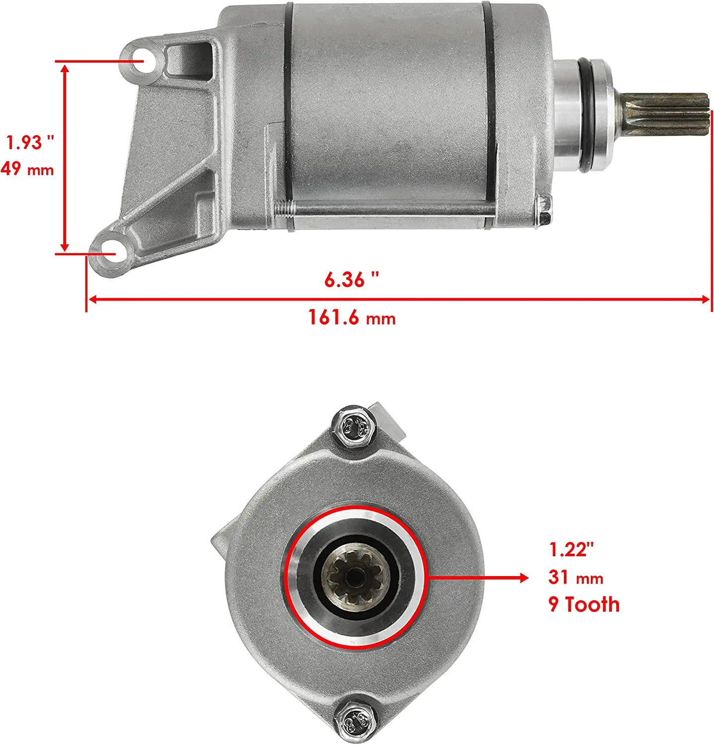 Electrical SMU0515 Starter Motor Replacement For Yamaha ATV YFZ450R YFZ450R SE YFZ450X 2009-2015 18P-81890-00-00 SM18