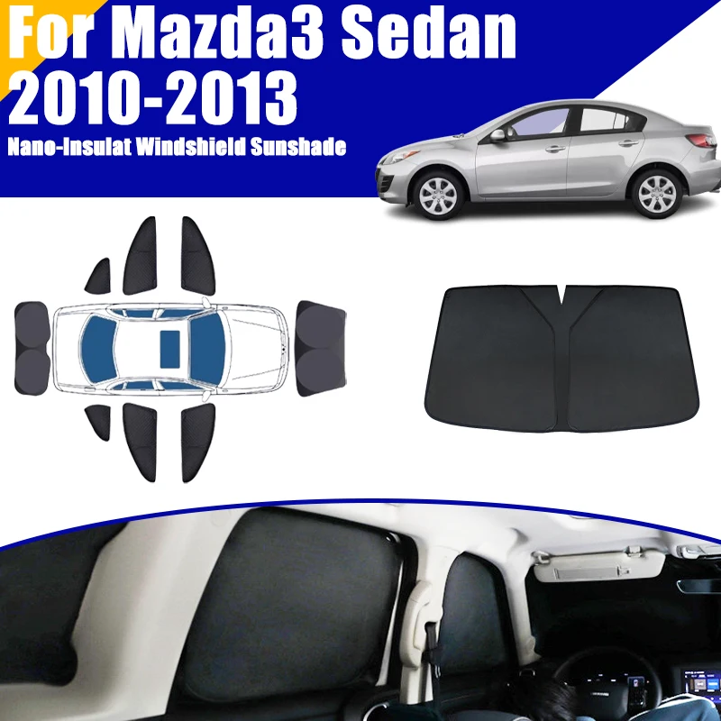 

Солнцезащитный козырек с полным покрытием для Mazda 3 Mazda3 BL Sedan 2010-2013 MK2, автомобильные аксессуары, козырек для автомобиля, козырек для конфиденциальности, черный складной