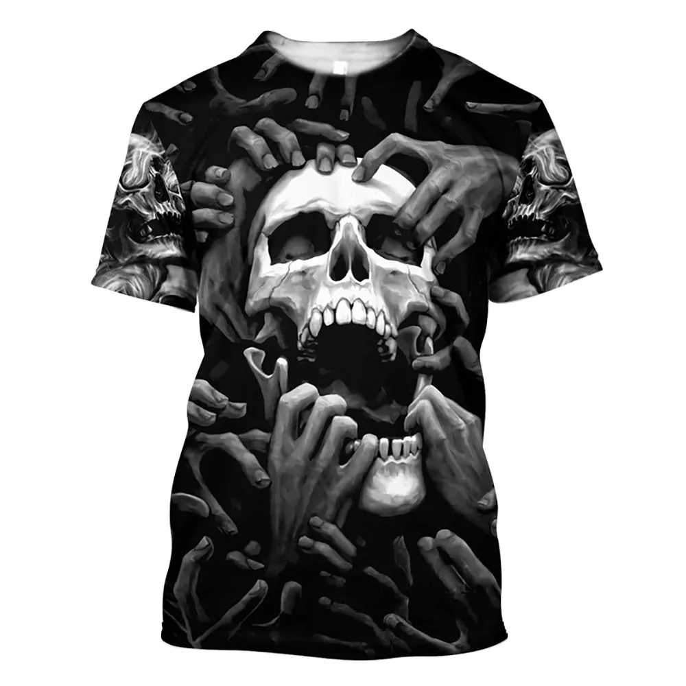 

2022 Summer Horror Skulls Art t-shirts 3D All Over Printed T Shirts Tee Tops shirts Unisex Tshirt