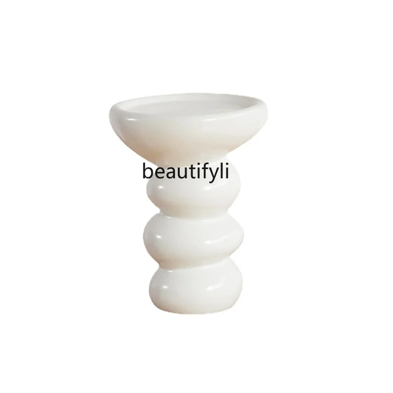 

Cream Style round Tea Table Sofa Bedroom Bedside Living Room Small round Table Mini Coffee Table