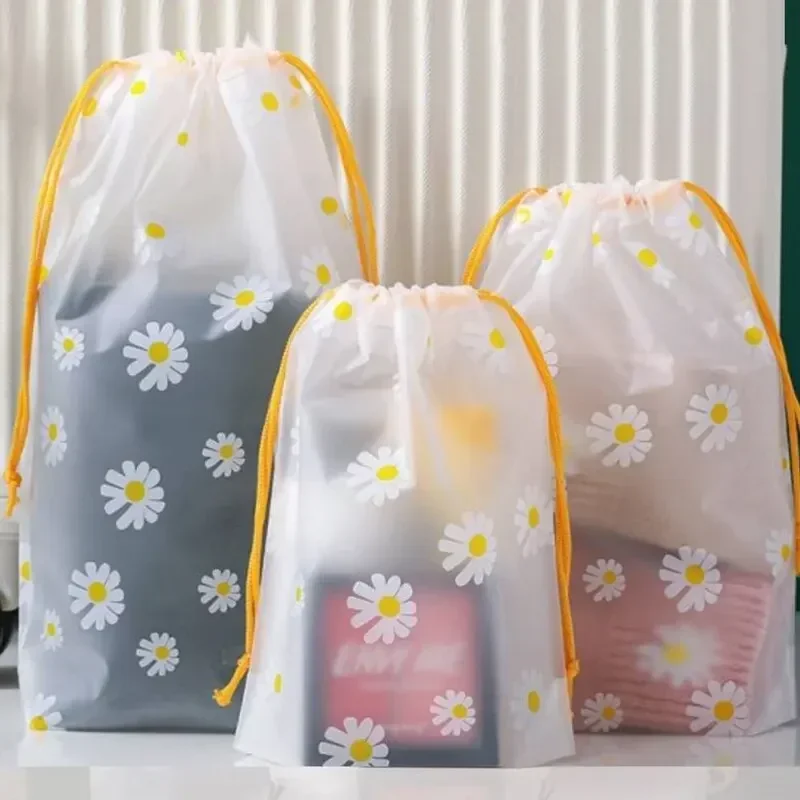 Transparent Drawstring Storage Bag Clothes Underwear Shoes Organizer Pouch Travel Toiletries Cosmetic Cartoon Storage Bag 6