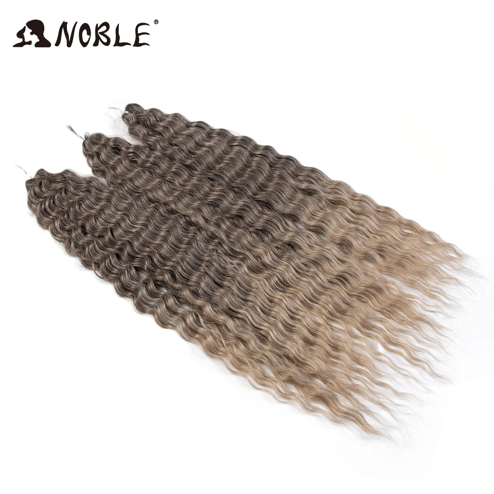 Noble Synthetic Hair Cosplay Water Wave 24Inch Twist Crochet Hair Braid Hair Ombre Blonde Pink Deep Wave Braiding Hair Extension