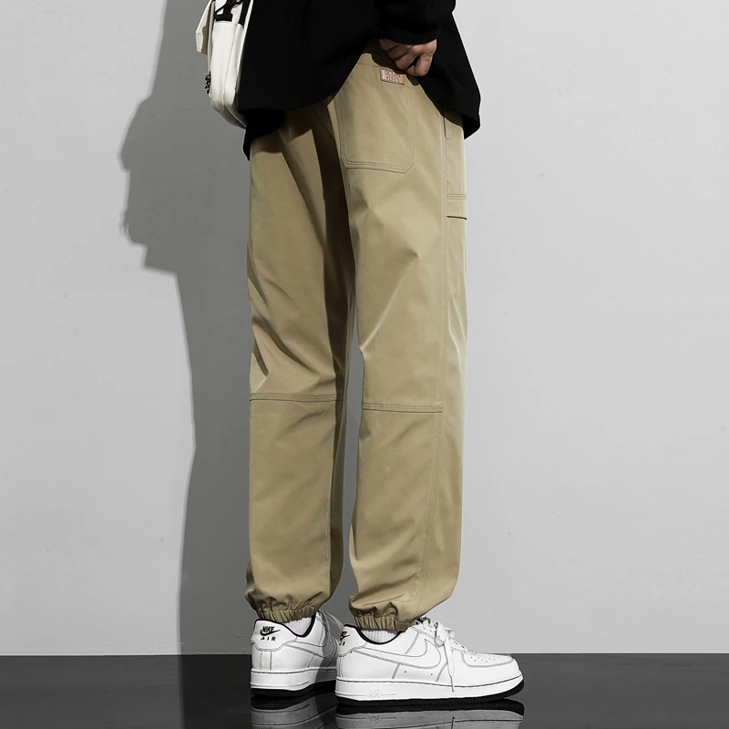 Men Trousers Spring Outdoor Solid Color Waterproof Casual Pants Oversize Tactical Pants Japanese Street Style Unisex Sweatpant