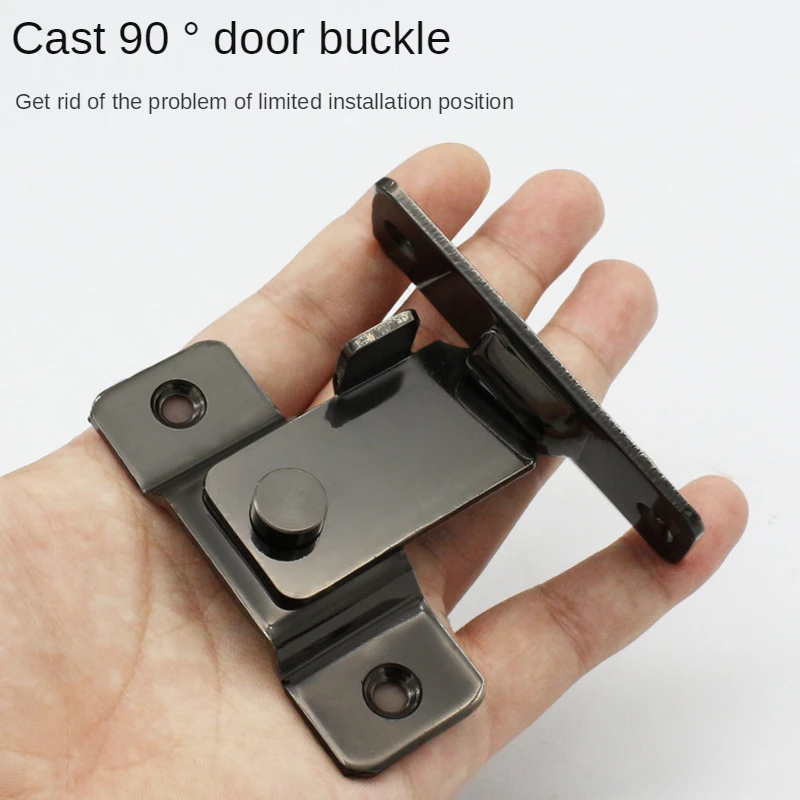 304 Stainless Steel Door Latch 90 Degree Door Buckle Safety Sliding Door Chain Lock Anti-theft Window Door Lock Hardware
