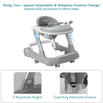 Baby Push Walker with Music Tray and Feeding Table