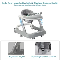UBRAVOO Push Walker with Detachable Feeding and Music Trays, Foldable Learning Toy for Infants and Toddlers, 2 In 1 Walker 2