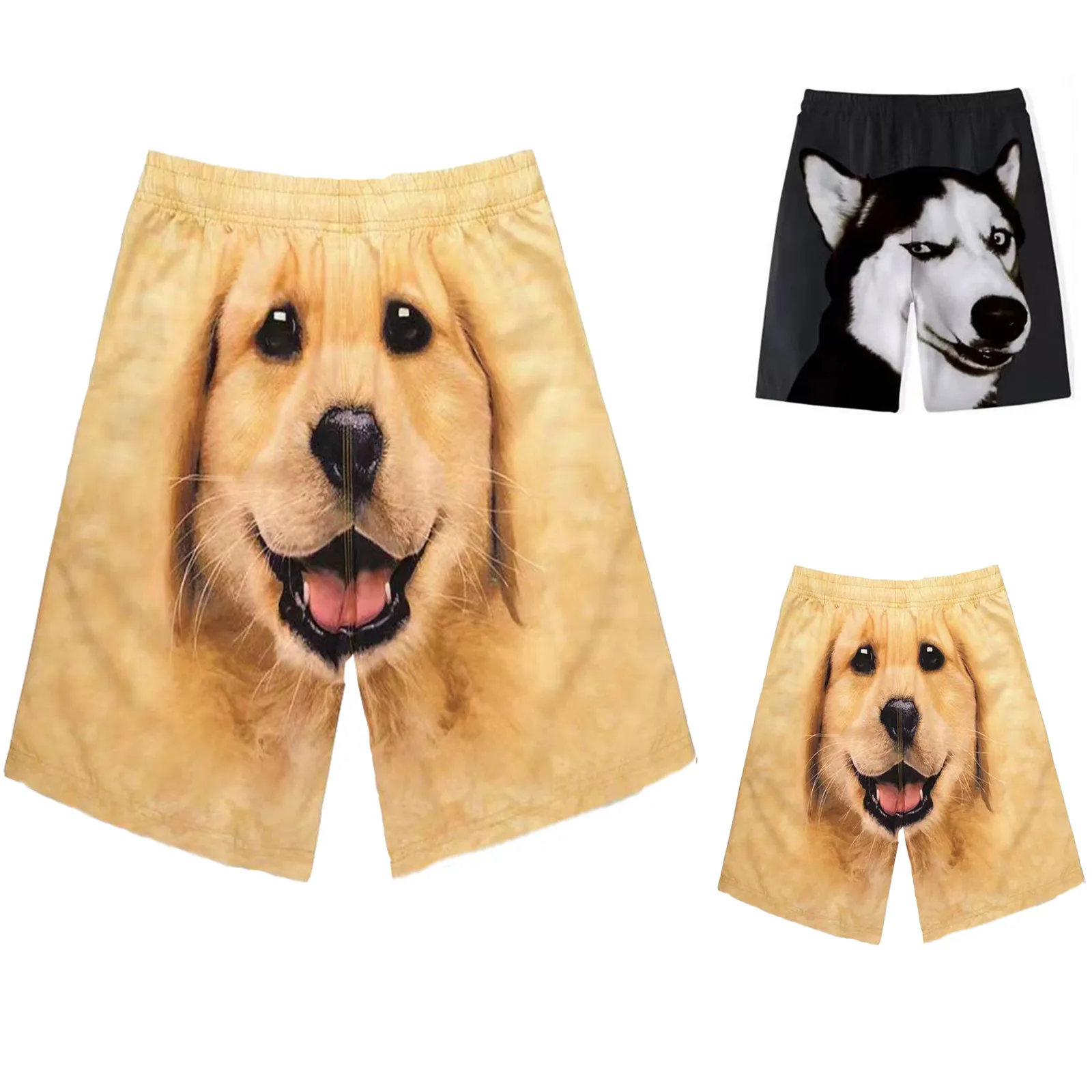 Men's And Women's Funny Dog Printed Cute Shorts Casual Beach Sports Straight Shorts Jogging Men's Summer Street Shorts 3