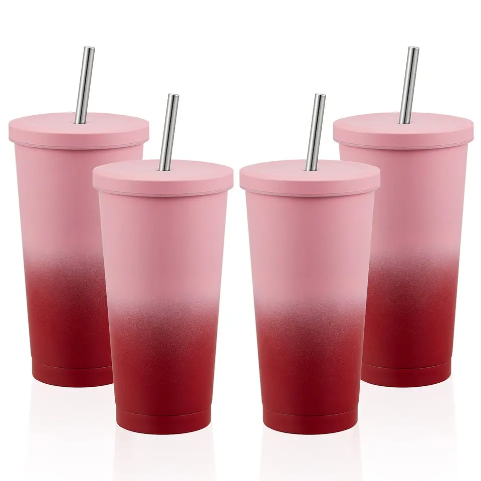 MEWAY 16oz Coffee Mug with Straw