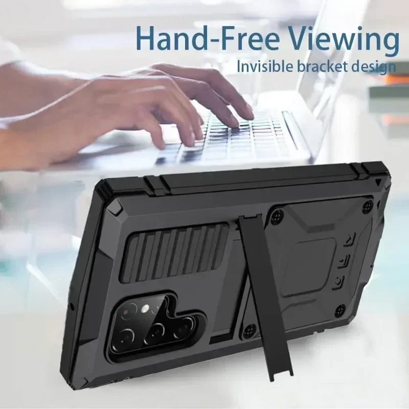 Rugged Military-Grade Shockproof Metal Case with Screen Protector