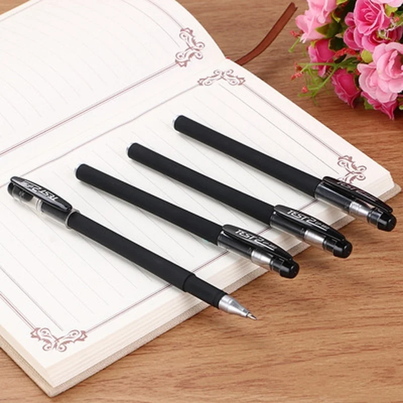 New 5pcs 0.5mm Gel Pen Set Black Matte Writing Supplies Water Pens Student Exam Office Accessories Stationary Back To School