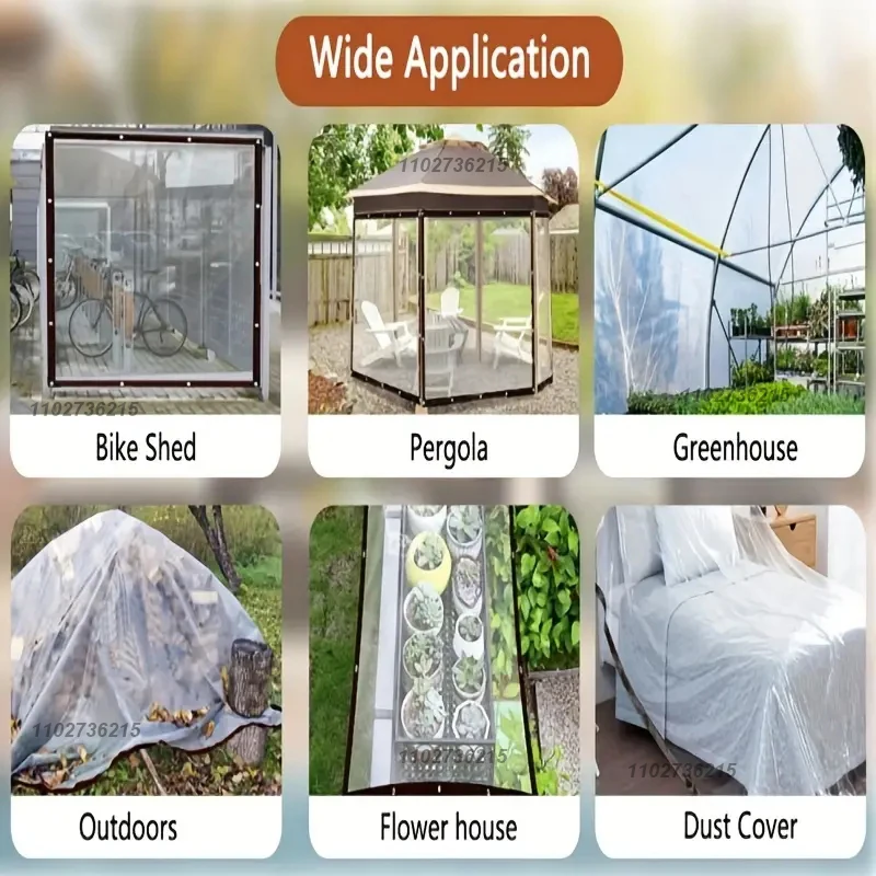 Transparent rainproof shading cloth tarpaulin Lightweight waterproof tarpaulin cover 1x1m 2 waterproof tarpaulin