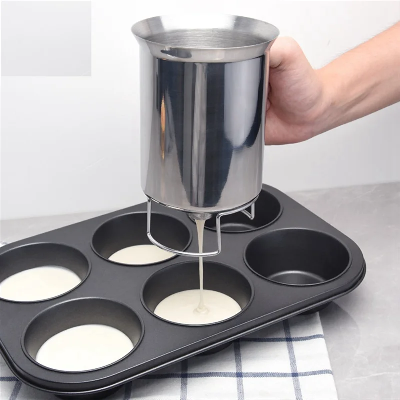1 PCS Handheld Stainless Steel Batter Dispenser Cake Cupcake Dough Dispensers Kitchen Tool Baking Flour Paste Funnel