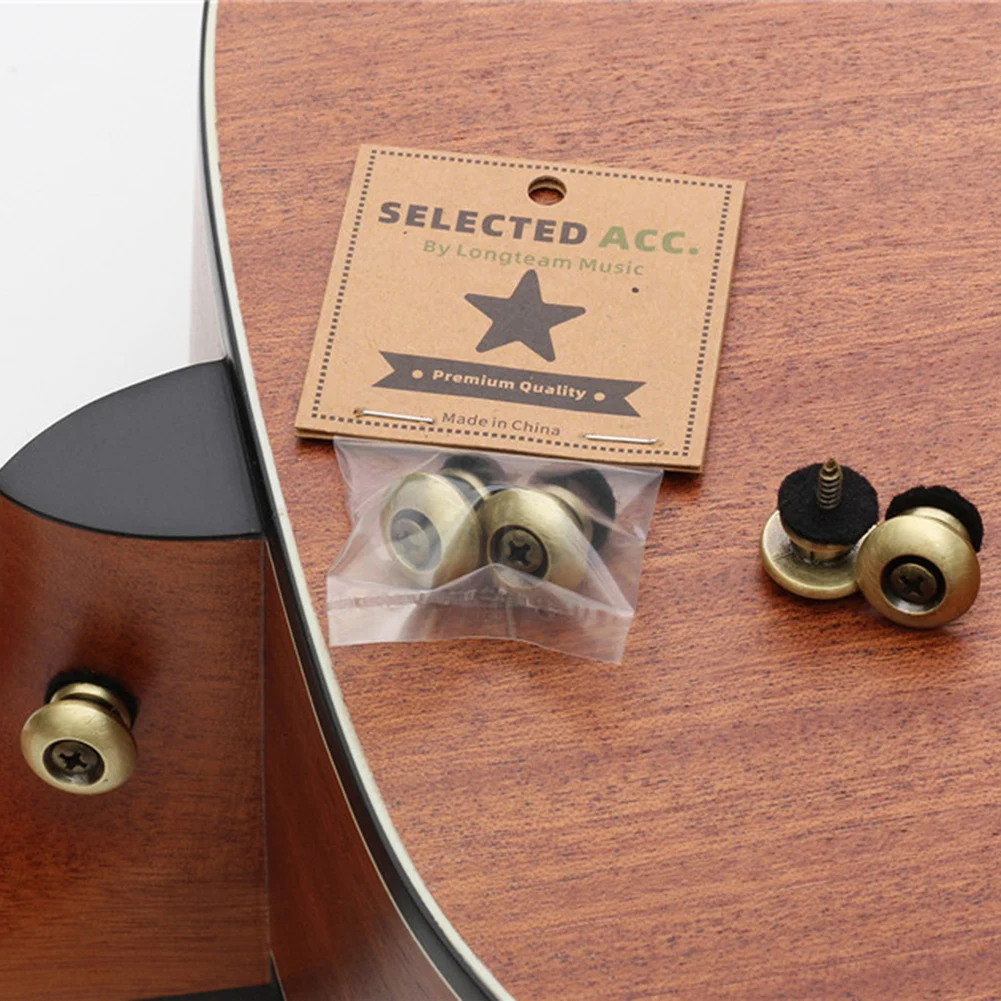 2 stücke Gitarren gurt Schlösser sichere Schraube schwarz Titan Gold Bronze Bass Ukulele Gürtel E-Gitarre Bass Musik instrumente – Detail 4
