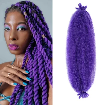 Synthetic Afro Twist Hair 24in Springy Afro Twist Hair Pre Fluffed Spring Twist Hair Pre Stretched Wrapping Hair for Soft Locs 1