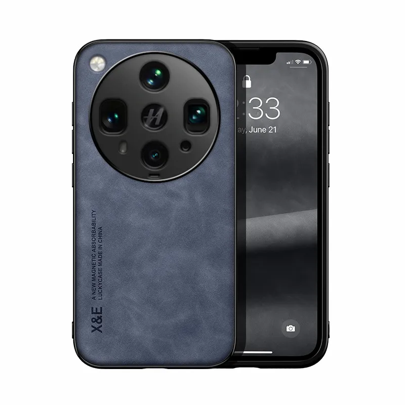 Vintage Durable Skin-Feeling PU Leather Phone Cover with Lens Protection
