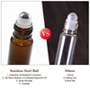 10Pcs 5/10ml Empty Brown Roll On Glass Bottles Roller Ball For Perfume Essential Oil Liquid Substances 6