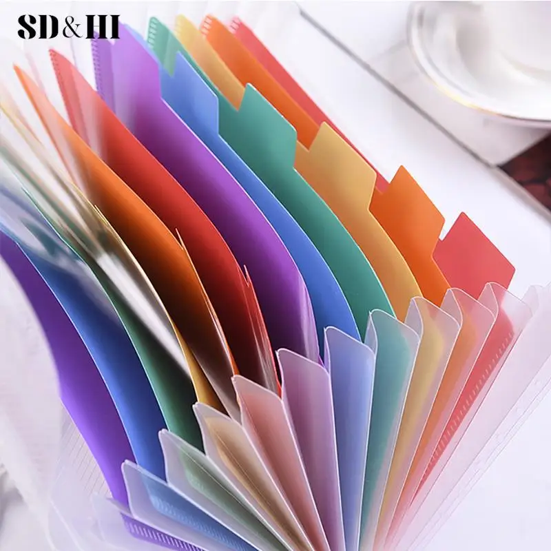 A6 13 cells Portable File Folder Extension Wallet Bill Receipt File Organizer images - 6