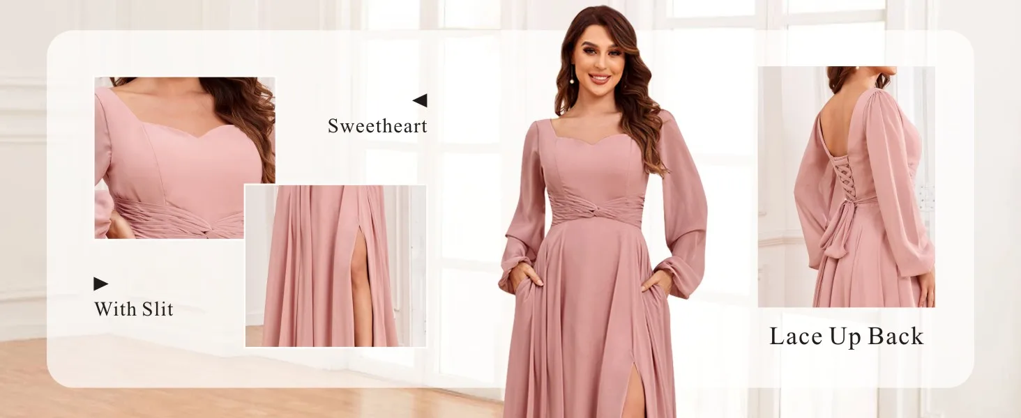 Chiffon-Brautjungfernkleid, Brautjungfernkleider für die Hochzeit, Brautjungfernkleider