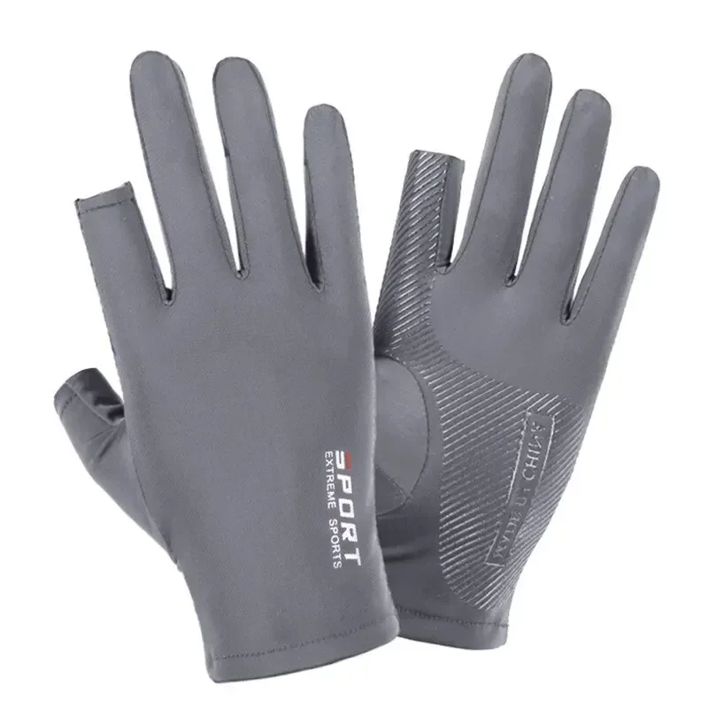 Ice Silk Halffinger Cycling Gloves for Men and Women Outdoor Sports Fitness Driving Fishing Highelastic Comfortable cycling gloves fingerless gloves fishing gloves sports gloves half finger gloves