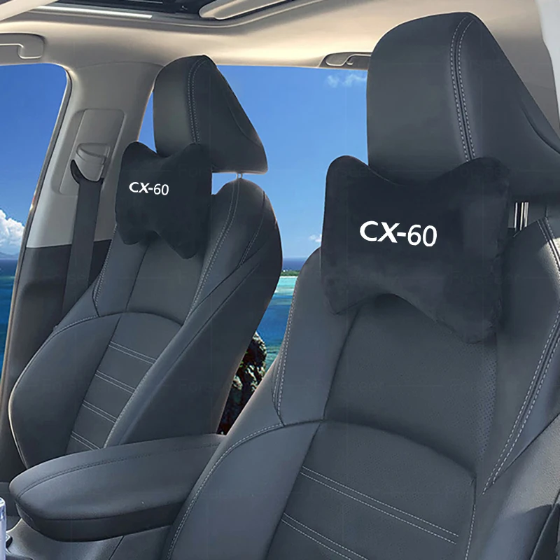 2Pcs Car Headrest Neck Pillows Support Cushion Auto Interior