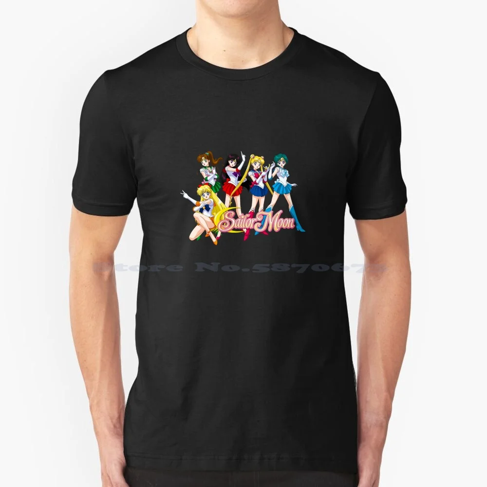 Elettrizzato Alla Fine T Shirt 100% Cotone Tee 3 Sailor Chibi Moon Manga Crystal Sailor Mars Sailor Venus Sailor Pluto Sailor Uranus