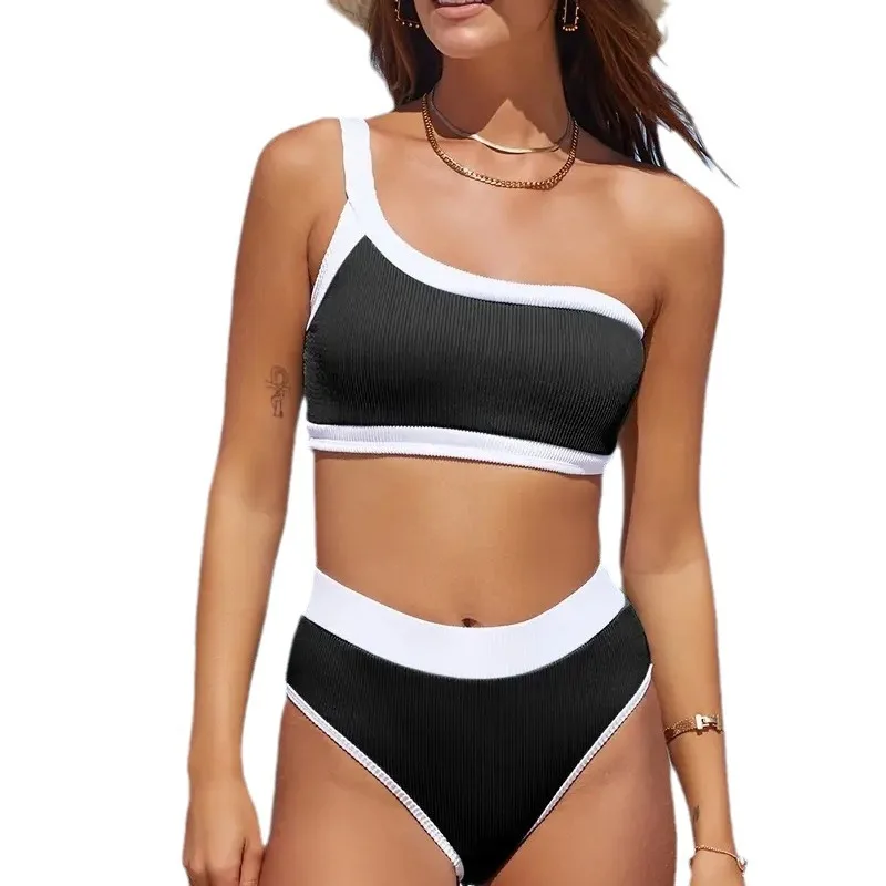 2024New Printed Quality BikinibikiniLace-up Split Swimsuit Set Women's Bikini Swimsuit