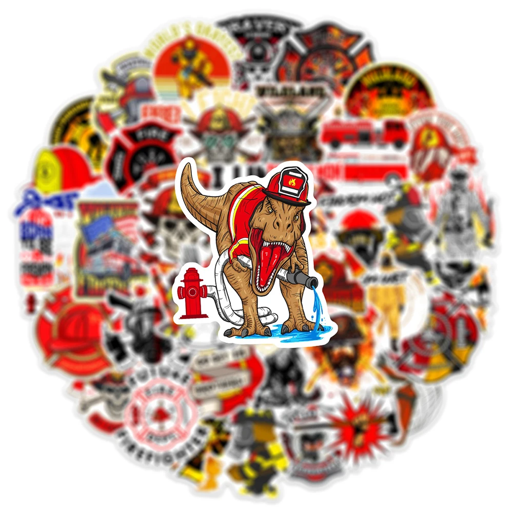 10/30/50pcs Firefighter Style Cartoon Stickers Brave Fireman Fire Trucks Decals for Phone Guitar Diary Sticker Kids Toys cartoon stickers decorative stickers self adhesive stickers custom stickers stationery stickers anime stickers paper stickers adhesive stickers decorative labels stickers animal stickers