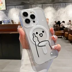 Transparent Magnetic Phone Case with Matchstick Design - Clear and Stylish Protection - Samsung S23 (T3159)