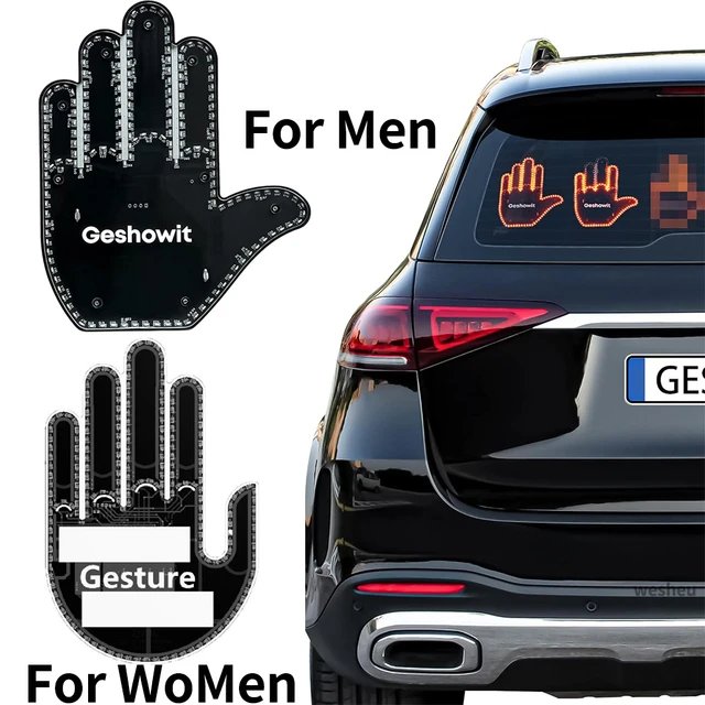 Car Accessories for Men Fun Car Finger Light with Remote-Give The Love &  Wave to