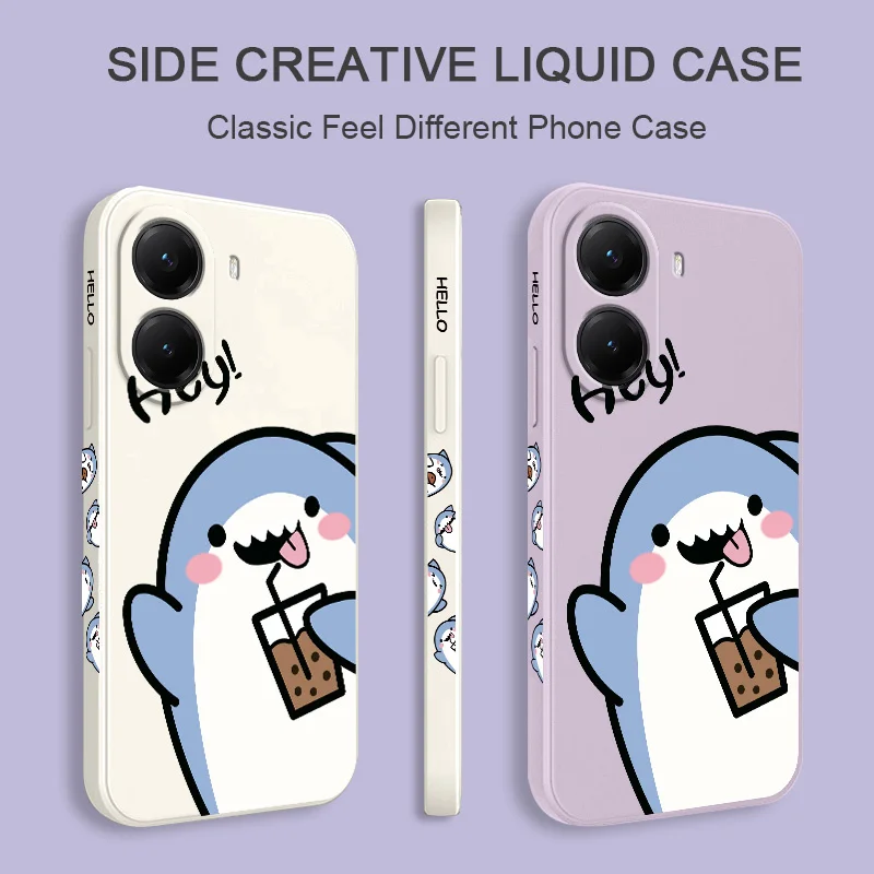 Adorable Shark Design Silicone Phone Case - Soft Protective Cover