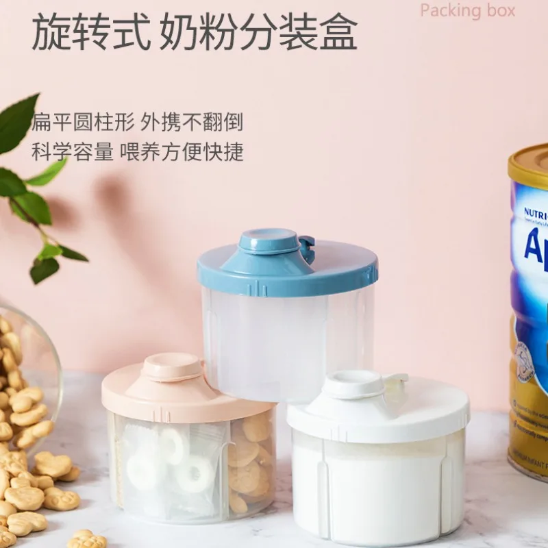 Portable Baby Milk Dispenser Box Rotary Multi-purpose 4grid Packing Box, Sugar Snack Storage Container Formula Box,easy To Clean