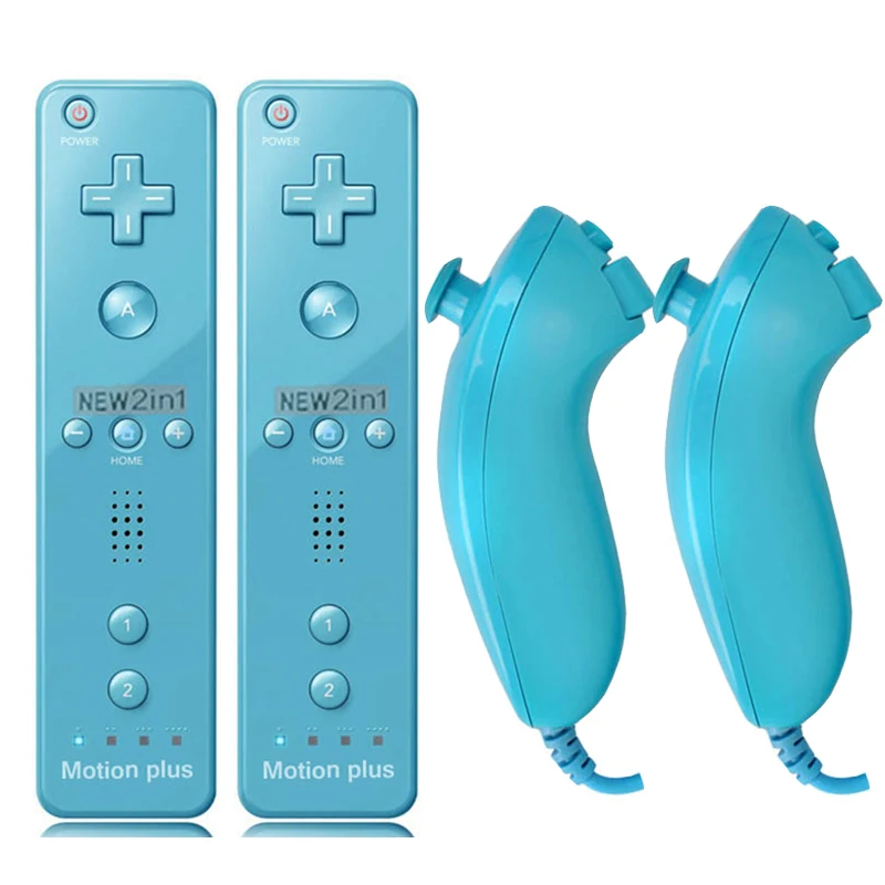 2PCS Remote Controller for Nunchuck Controller for Wii Console Wireless Gamepad with Motion Plus for Nintendo Wii Games Control2PCS Remote Controller for Nunchuck Controller for Wii Console Wireless Gamepad with Motion Plus for Nintendo Wii Games Control 