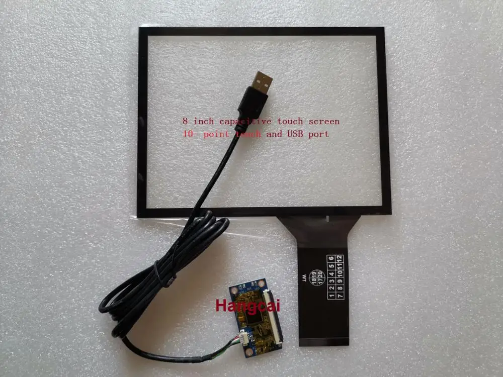 

Новый 8-дюймовый емкостный сенсорный экран 176X13 5 мм закаленное стекло G + G структура USB plug and play 10-point touch