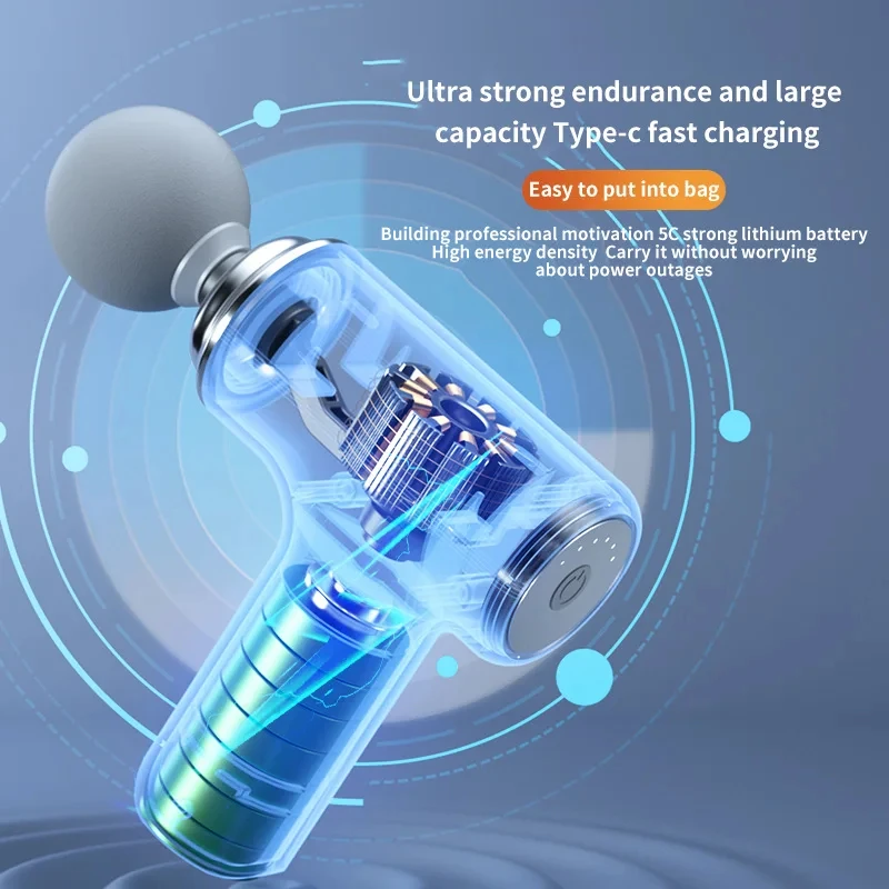 Portable AI Fascial Massage Gun Electric Percussion Massager Body Relaxation With 4 Replaceable Massage Head LED Night Light BEST SELLERS