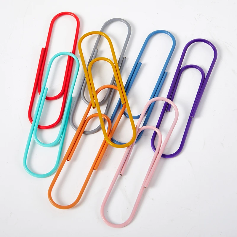10Pcs/lot 100mm Metal Big Paper Clips Large Colorful Notes Classified Clips Bookmark Student Stationery School Office Supplies