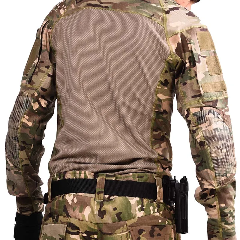 Tactical Shirt Combat Shirt Men Clothing Military Elasticity Man Shirt Camo T Shirt Multicam Army Long Shirt Hunting Clothes