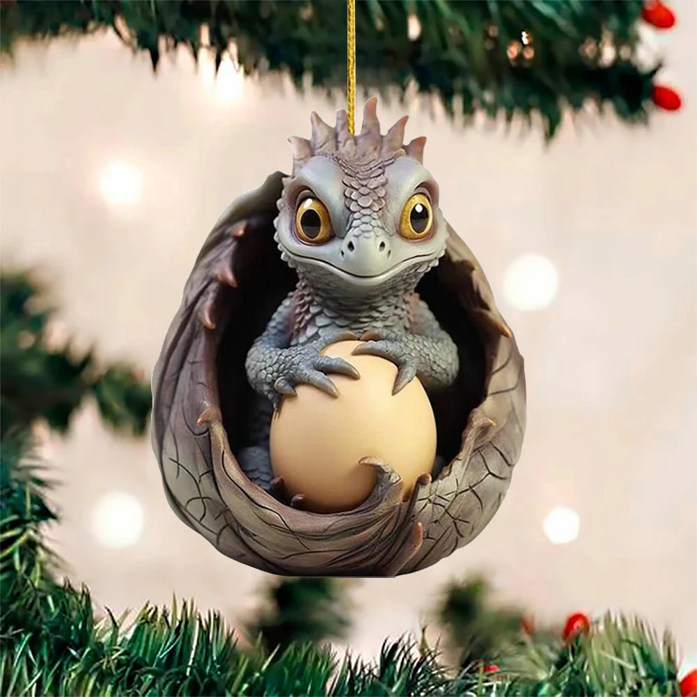 Christmas Dragon Ornaments Novelty Dragon Egg Tree Pendant Acrylic Dragon Egg Decoration for Home and Car Decoration