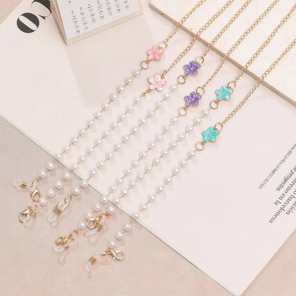 

Imitation pearls fashion glasses chain Wearing Neck Holding sunglasses cord Drawstring Cord Reading Glasses Holder Accessories