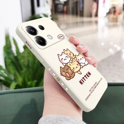 Adorable Soft Cat Silicone Phone Case Cover for Poco M4 Pro (White)