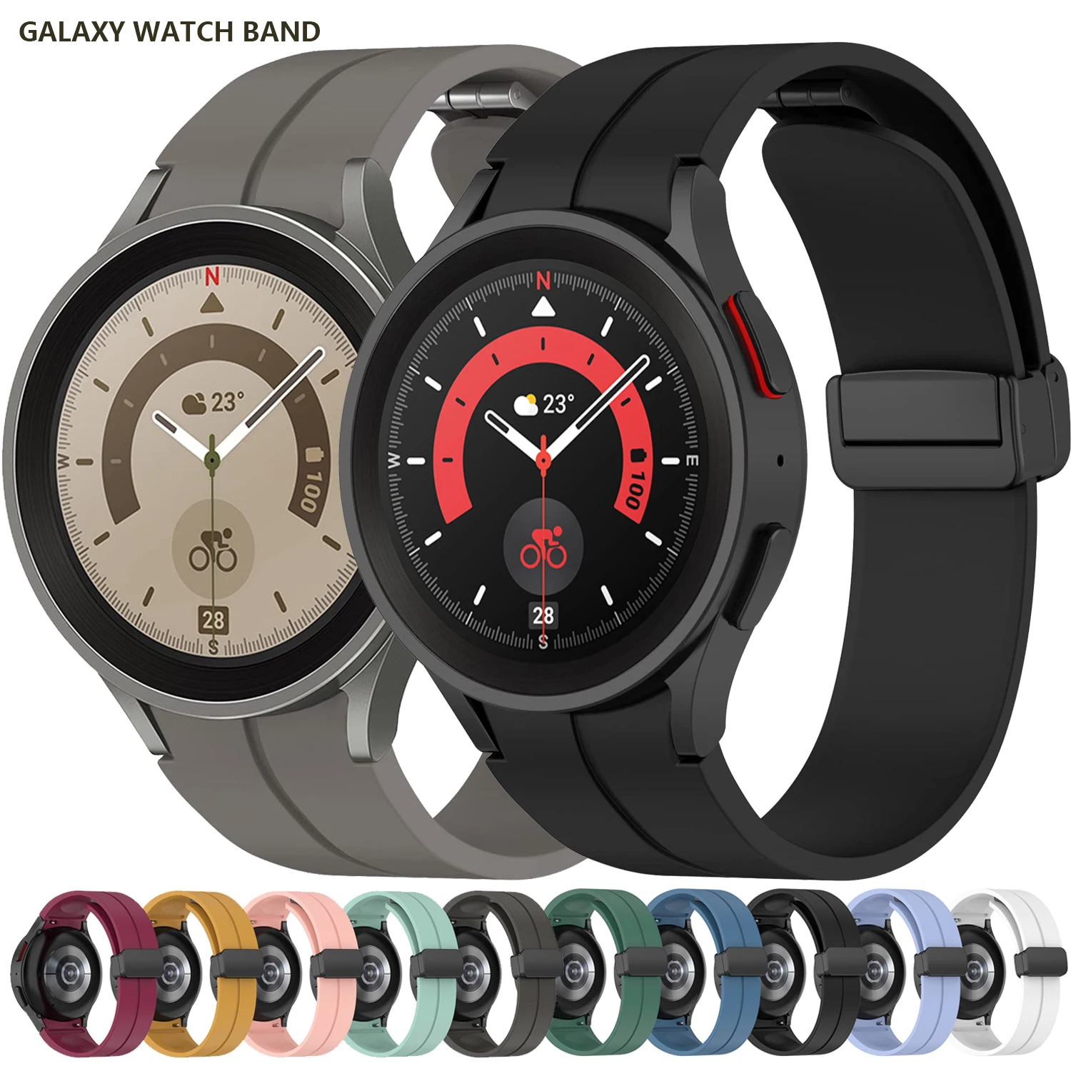 Cinturini In Silicone Compatibili Per Samsung Galaxy Watch 5 Pro Band 45Mm/ Galaxy Watch 4/5/6 Cinturini 40Mm 44Mm, Galaxy Watch 6 Classic