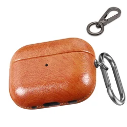 Premium Textured Leather Protective Case with Dual Hooks (Light Brown)