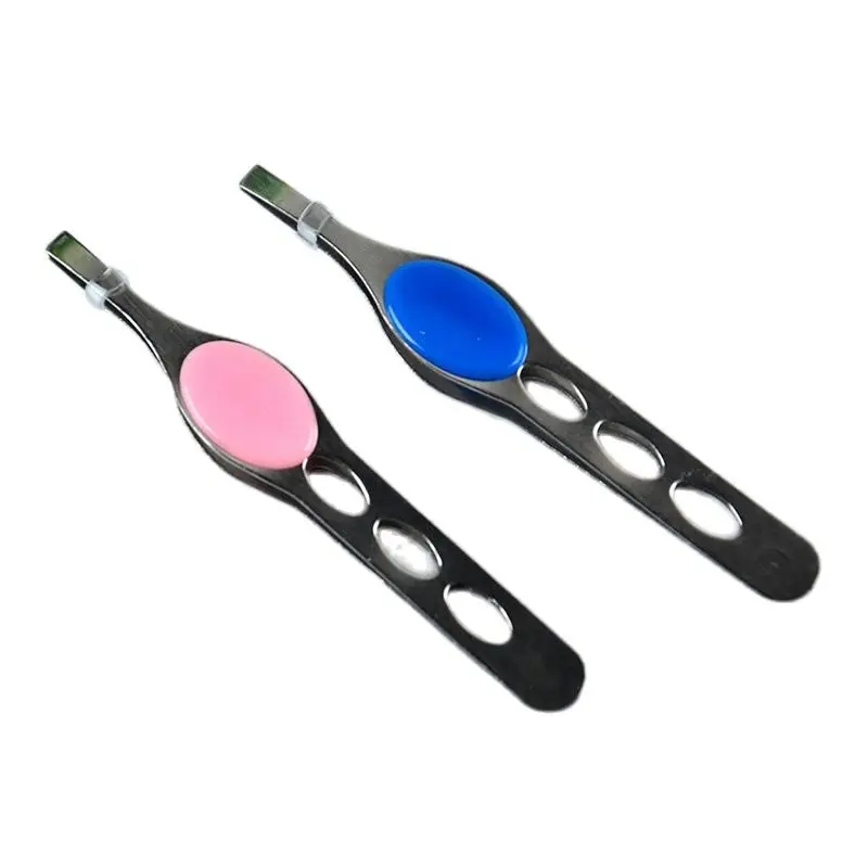 1Pc Women Trimming Eyebrow Clip Makeup Tools Stainless Steel Anti-slip  Handle Eyebrow Tweezers Flat Tip Brow Clips Beauty Tools 2